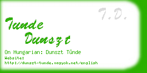 tunde dunszt business card